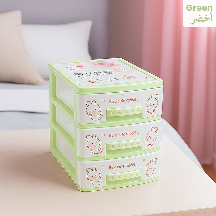 Multi-layer Drawer Type Storage Cabinet Box, Kids Toy Organizer Shelf, Cloth Storage Box Green