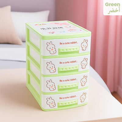 Multi-layer Drawer Type Storage Cabinet Box, Kids Toy Organizer Shelf green