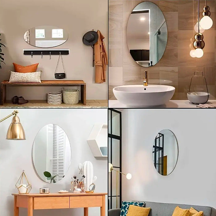 Acrylic wall mirror used in entryway bathroom and bedroom décor collage Qatar