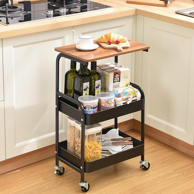 Table cart used in kitchen as rolling storage trolley for food and bottles Qatar