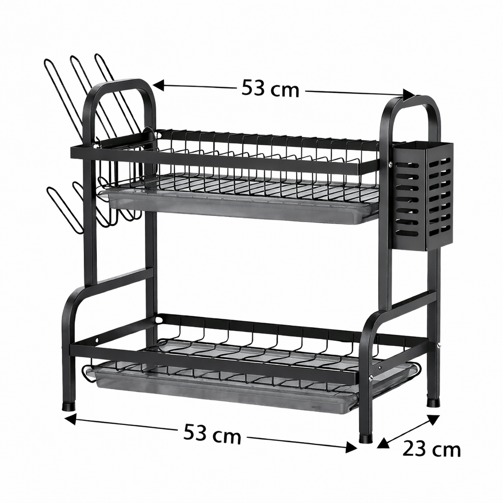 Stainless steel dish rack kitchen dish rack for drying plates and cups, compact dishwasher rack with drip tray Qatar