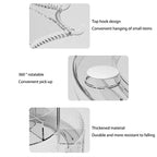 transparent storage racks with hook design and rotating base feature close view Homesouq Qatar