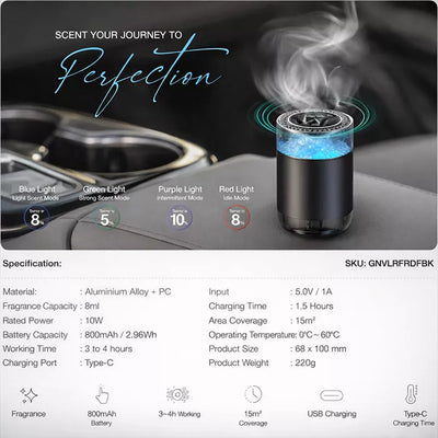 car diffuser with multiple light modes and specs fragrance diffuser Homesouq Qatar