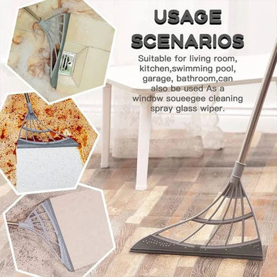 Multifunction Magic Broom, 2-in-1 Universal Wiping Sweeper Durable Eco Friendly Broom with Scraper usage
