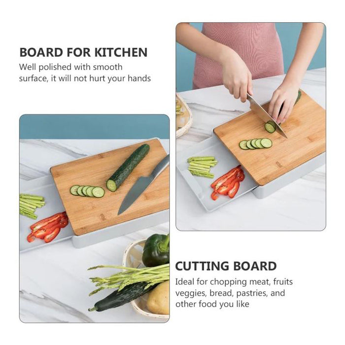 Multifunctional Bamboo Cutting Board Drawer Type Chopping Board Kitchen Tool cutting board