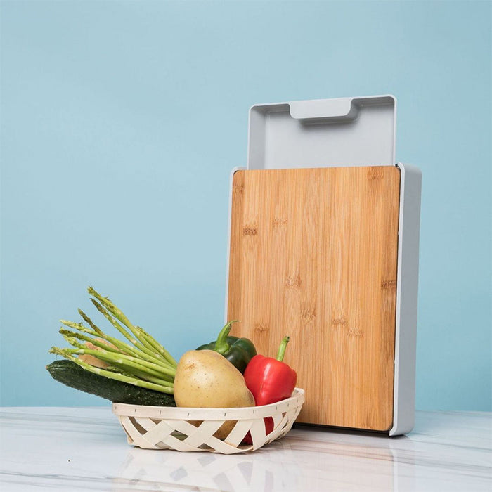 Multifunctional Bamboo Cutting Board Drawer Type Chopping Board Kitchen Tool convenient