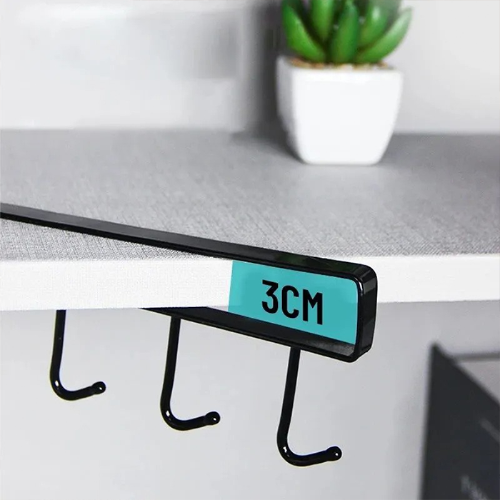 Multifunctional 6 Stainless Steel Door Organizer, Hook Hanger Mug Cup Holder Rack Organizer perfect fitting