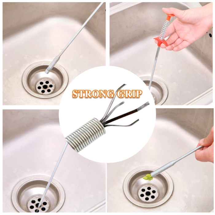 Multifunctional Cleaning Claw, 120 cm Hair Drain Clog Remover Tool for Kitchen Sink, Bathroom Tub, Toilet easy to operate