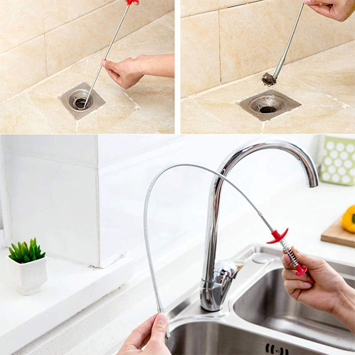 Multifunctional Cleaning Claw, 120 cm Hair Drain Clog Remover Tool for Kitchen Sink, Bathroom Tub, Toilet poweful