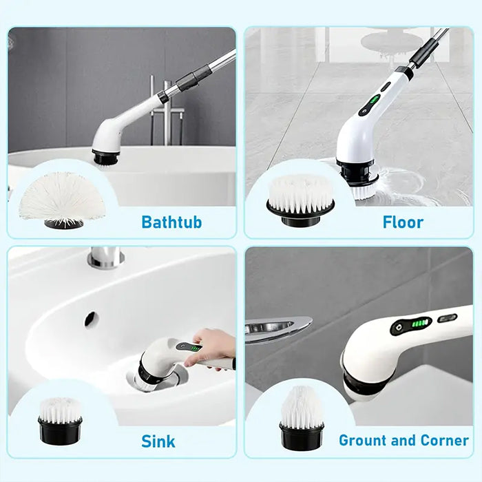  Multifunctional Electric Cleaning Brush - 9-in-1 Cordless Power Spin Scrubber, Household Cleaning Gadget