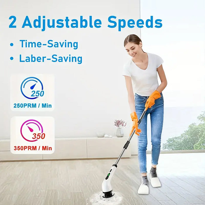 Multifunctional Electric Cleaning Brush - 9-in-1 Cordless Power Spin Scrubber, Household Cleaning Gadget adjustable speed