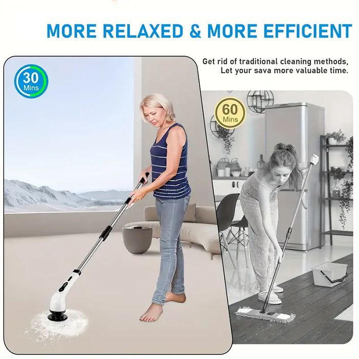 Multifunctional Electric Cleaning Brush - 9-in-1 Cordless Power Spin Scrubber, Household Cleaning Gadget relaxed and more valuable time