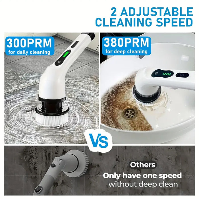 Multifunctional Electric Cleaning Brush - 9-in-1 Cordless Power Spin Scrubber cleaning speed