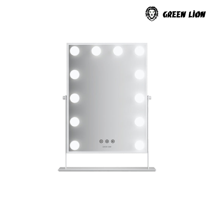 Green Lion Glam Shine Makeup Mirror With LED Lights - White