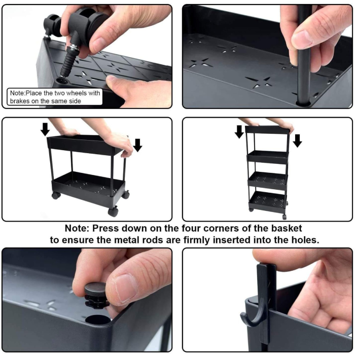 4-Tier Kitchen Shelf Trolley Rack
