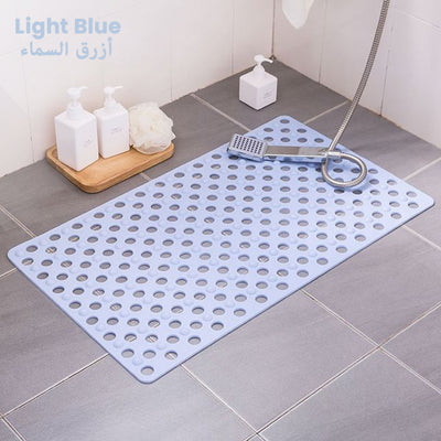 Non-slip Extra Long Bathroom Shower Mat light blue