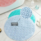 Non Slip Shower Mat Anti Slip Bath Mat with Drain Hole in Middle for Shower Stall, Bathroom Floor post Drainage hole