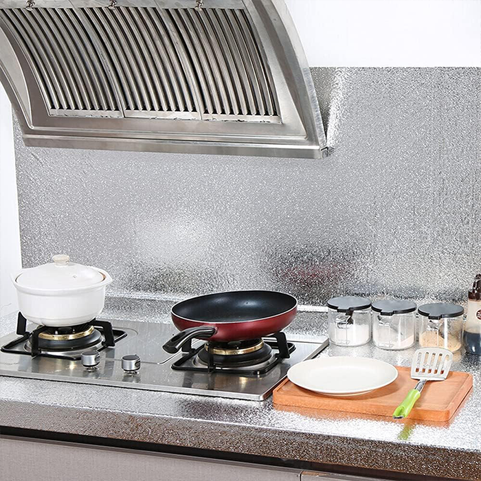 Oil Proof Wall Stickers for Kitchen Back-splash Kitchen Wallpaper Peel and Stick aluminium