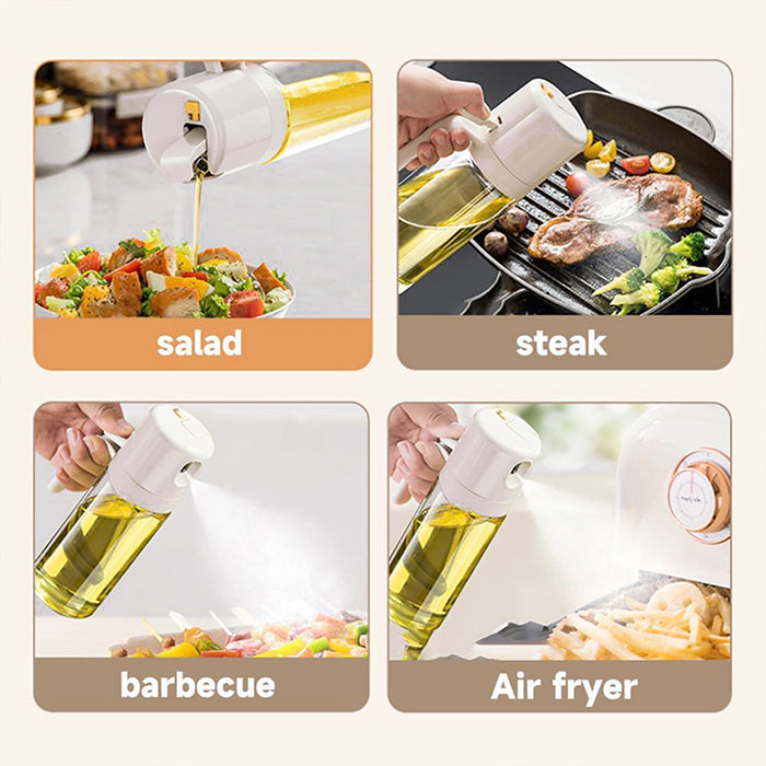Oil Spray Bottle Household Frying Oil Spray Bottle Glass Oil Tank Ergonomic Design