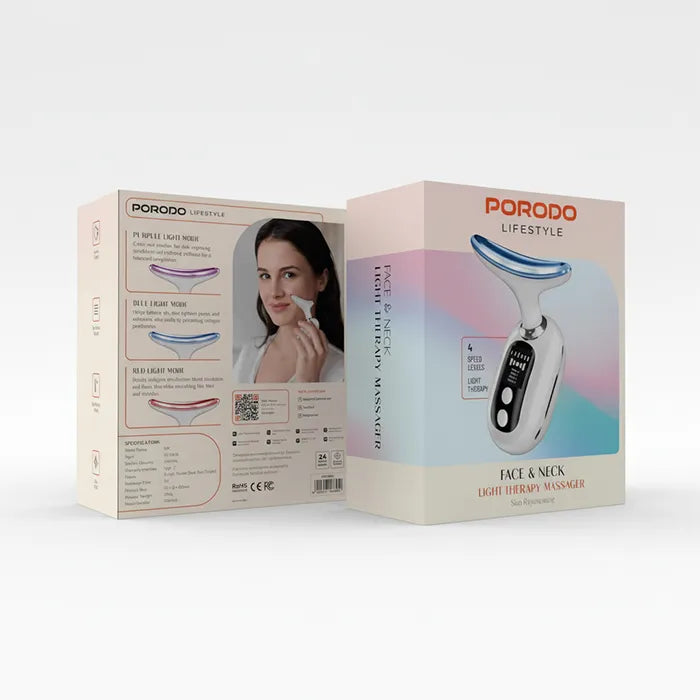 porodo face massager packaging box with product design and features Homesouq Qatar