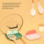 Pan Lid Holder Supports Spoons Pot Cover Rests Spatula Stand For Kitchen Convenience Utensils Tools 