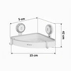 Wall mount corner shelf with clear size dimensions for bathroom installation in wall mount Homesouq Qatar