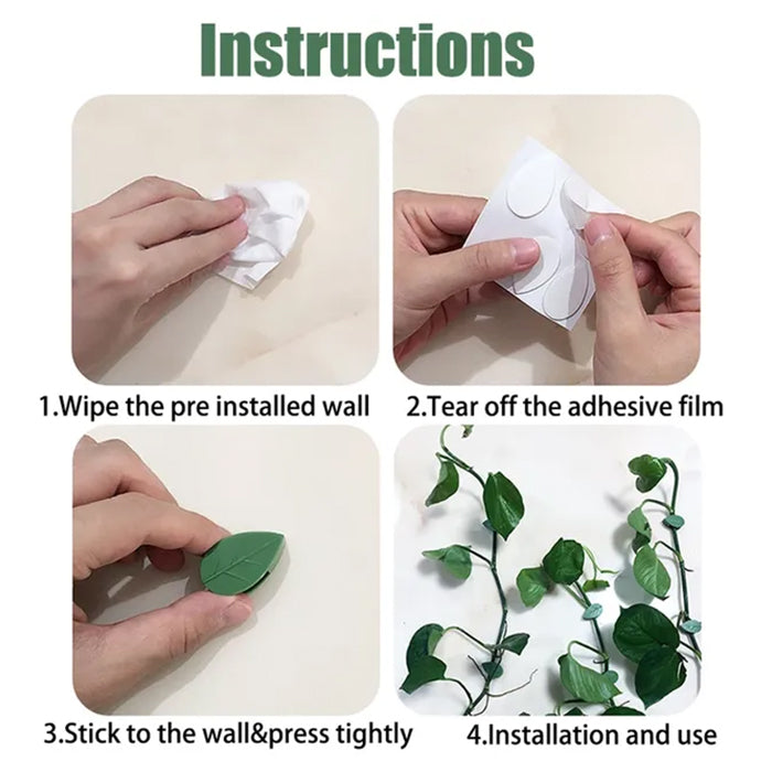 Plant Climbing Wall Fixture Clips, Self-Adhesive Invisible Support Hook for Wiring instructions