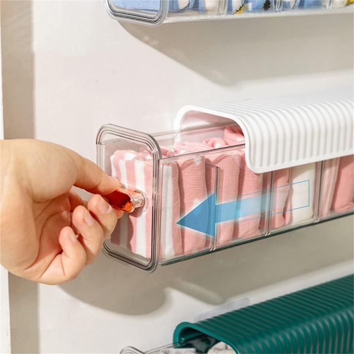 Plastic Punch-Free Multifunctional Seasoning Storage Box | Switchable 5 Cell Drawer easy move