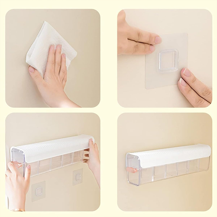 Plastic Punch-Free Multifunctional Seasoning Storage Box | Switchable easy install