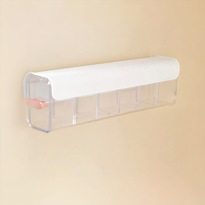 Plastic Punch-Free Multifunctional Seasoning Storage Box | Switchable space saving