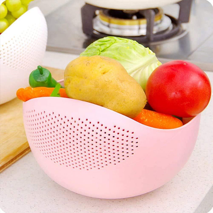 Plastic Rice Washing Colander Strainer Basket for Rice, Vegetables, and Fruits efficient rice Washing 

