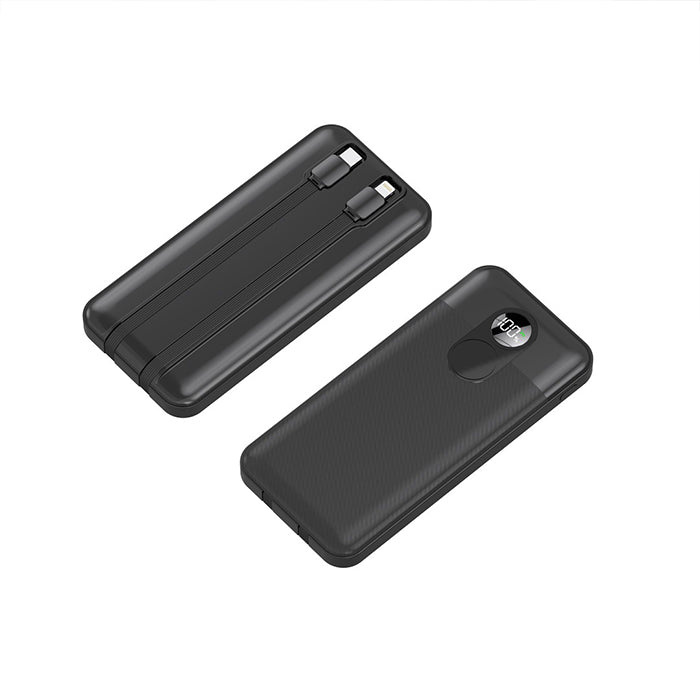  Porodo 10000mAh power bank is compact and practical, with a built-in cable for easy charging Durable