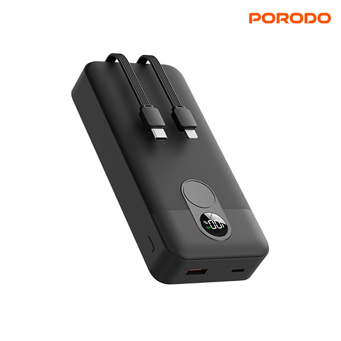  Porodo 20000mAh power bank is compact and practical, with a built-in cable for easy charging Qatar