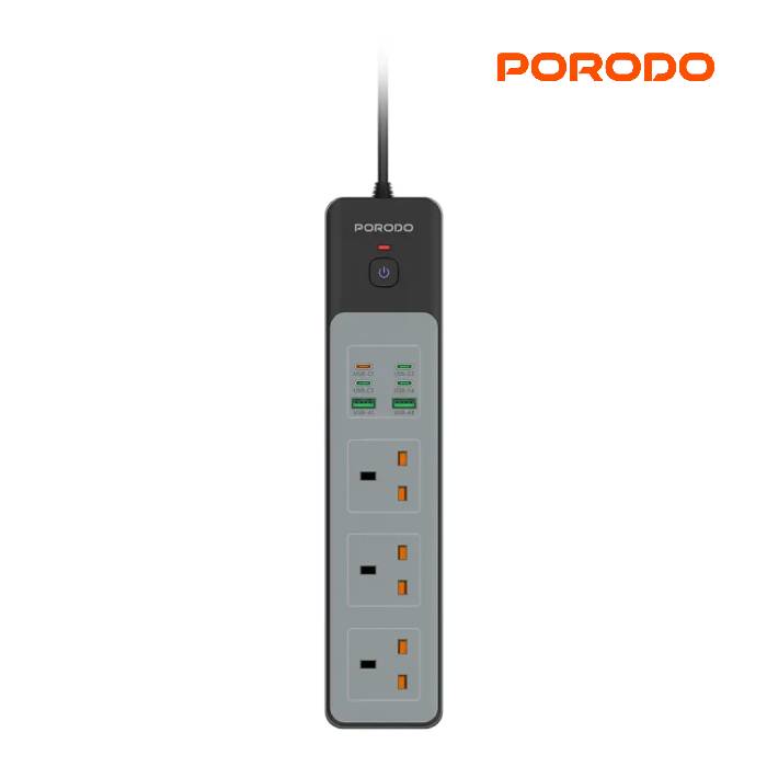 Porodo 3AC 45W 3000W Power Strip offers fast, safe charging with 7 ports Homesouq Qatar