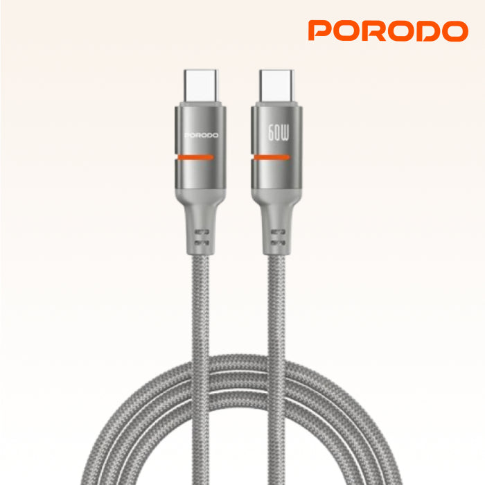 Porodo 60W Type-C to Type-C Braided Cable 3M
