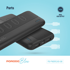 Porodo Blue 10000mAh Slim Power Bank features dual USB-A outputs and quick charge tech Dual USB-A Output 5V/2A