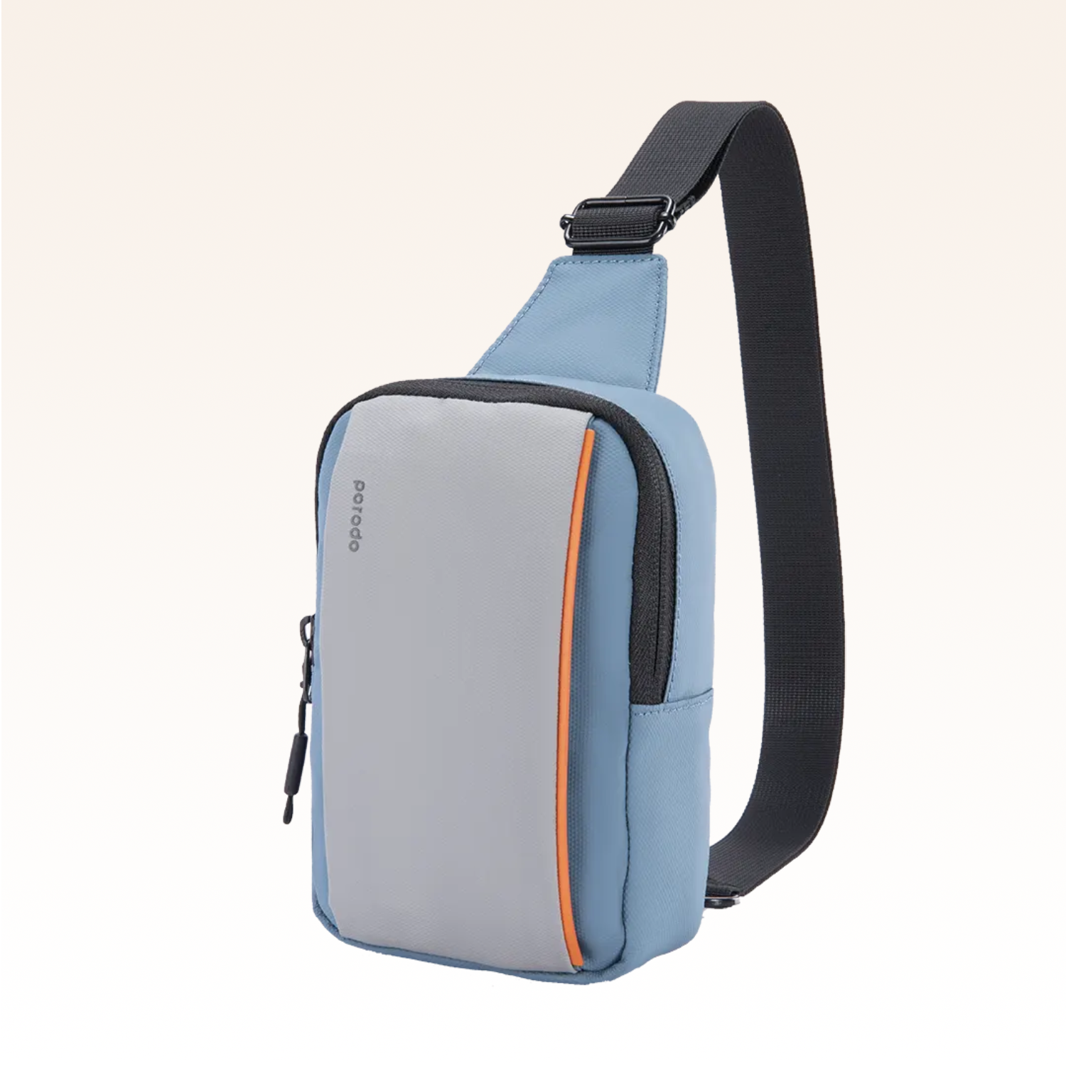 Porodo Cross Body Sling Bag is a stylish, water-resistant, and lightweight travel essential Black/Blue 