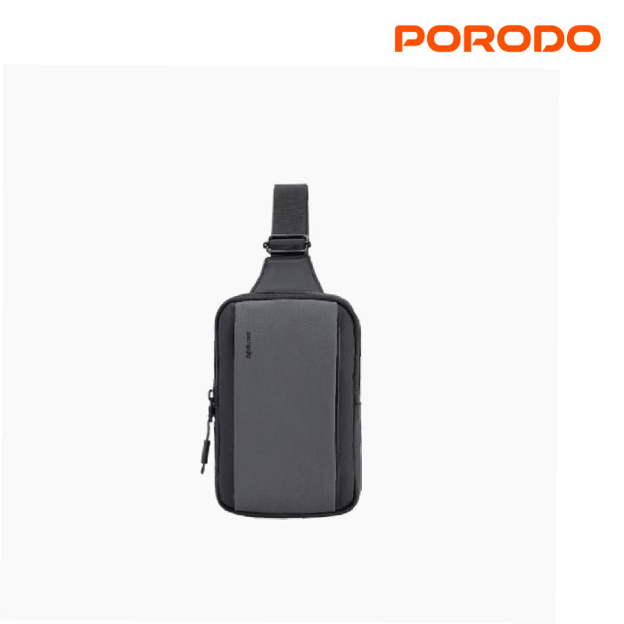 Porodo Cross Body Sling Bag is a stylish, water-resistant, and lightweight travel essential  Grey/Black