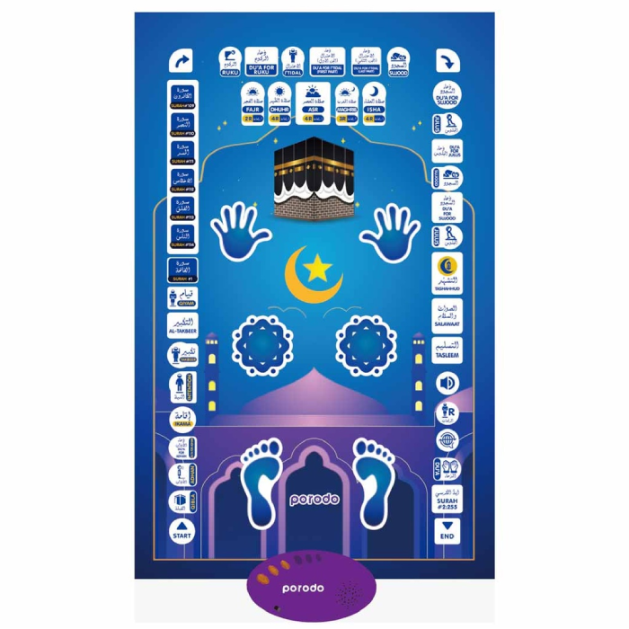 Porodo Kids Educational Interactive smart Prayer Mat - Blue
