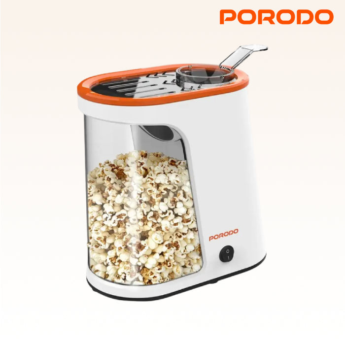 Porodo Lifestyle Air-Popped Popcorn Maker - White/Orange
