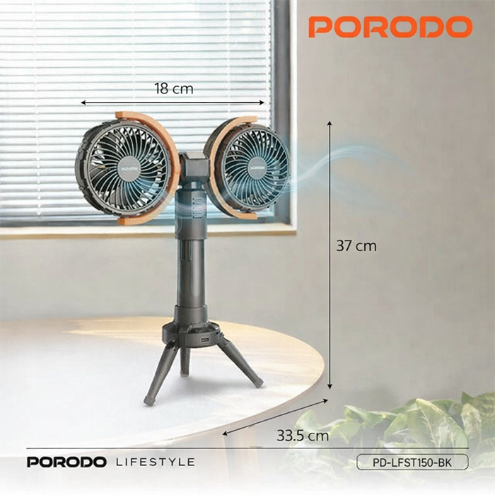 Portable oscillating fan with adjustable head, quiet airflow, and USB charging, ideal as the best usb rechargeable fan Qatar