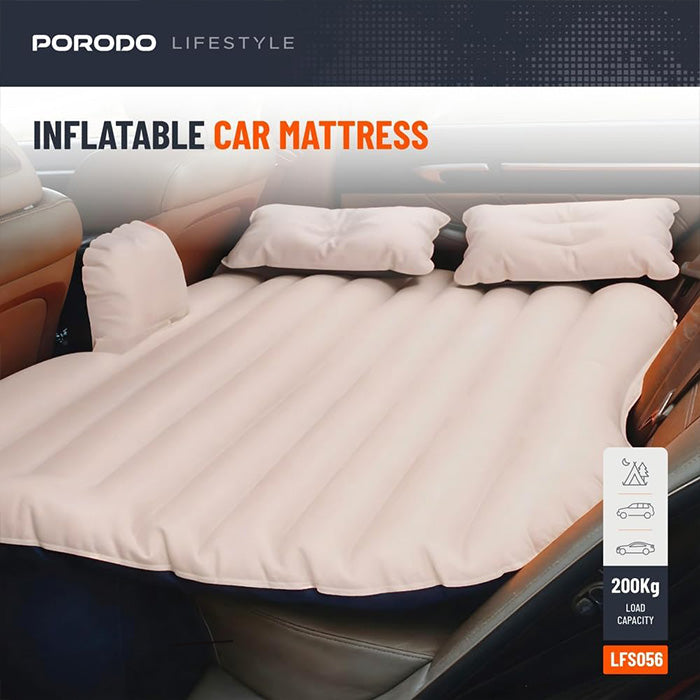 Porodo Lifestyle Inflatable Car Mattress with Automatic Pump, 200kg Load Capacity Road Trips
