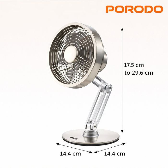 Desk fan metal design with steel desk fan frame, compact portable fan for tabletop cooling Qatar
