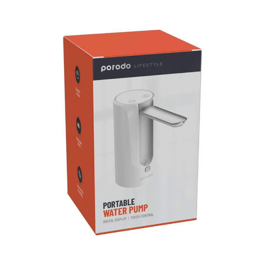 Porodo Lifestyle Portable Water Pump Digital Display And Touch Control