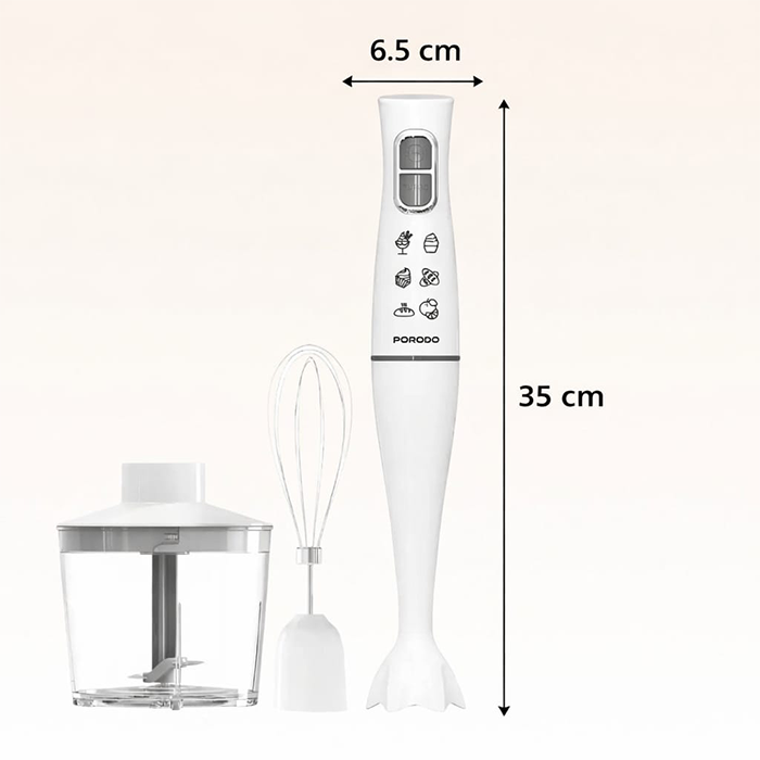 stick blender chopper with compact white chopper bowl for quick chopping, blending sauces, vegetables, and nuts Qatar
