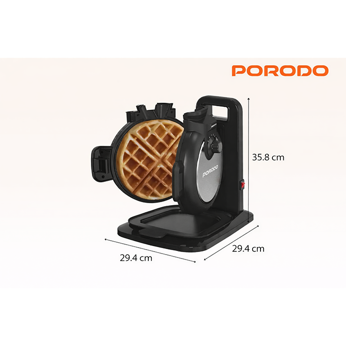Stainless steel vertical waffle iron with drip-free design, compact waffle maker machine for evenly cooked waffles Qatar