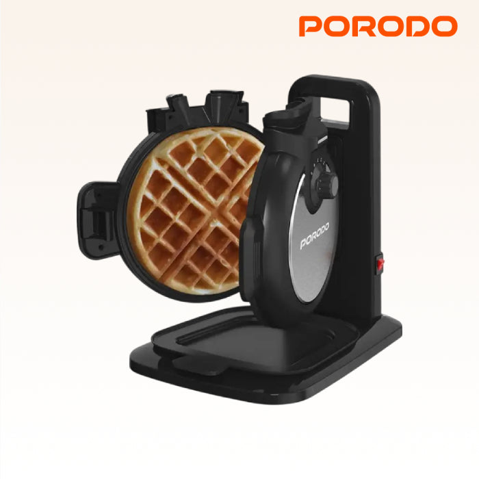 Porodo Lifestyle Vertical Waffle Maker features a compact 800W design with a 210mL