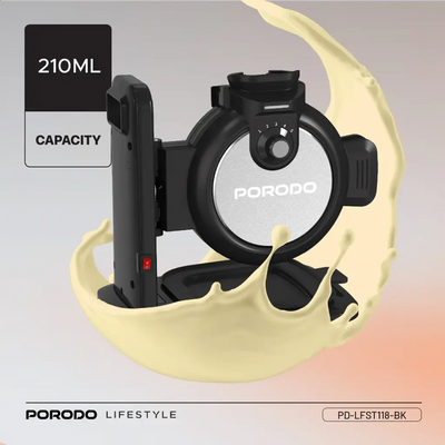 Porodo Lifestyle Vertical Waffle Maker features a compact 800W design with a 210mL capacity