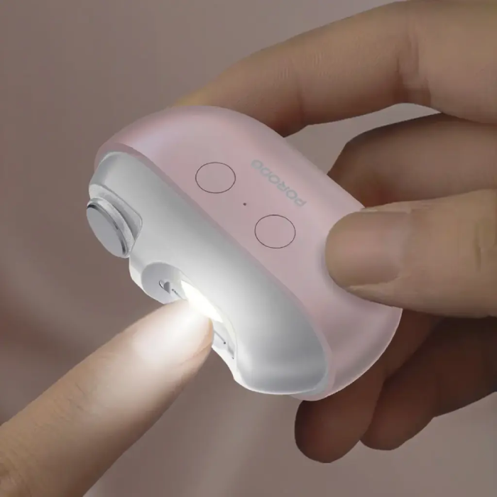 Porodo Multi-Function Electric Nail Clipper with Dual-Speed Settings for Trimming Polishing Built-in LED Light

