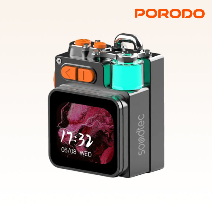 Porodo Pocket Elite Speaker delivers HiFi sound, 5W output, Bluetooth 5.4, and a 2.64" touch screen